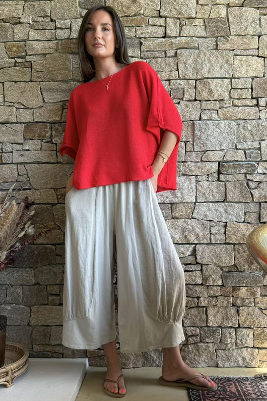 Conrad Box Cotton Knit Chilli